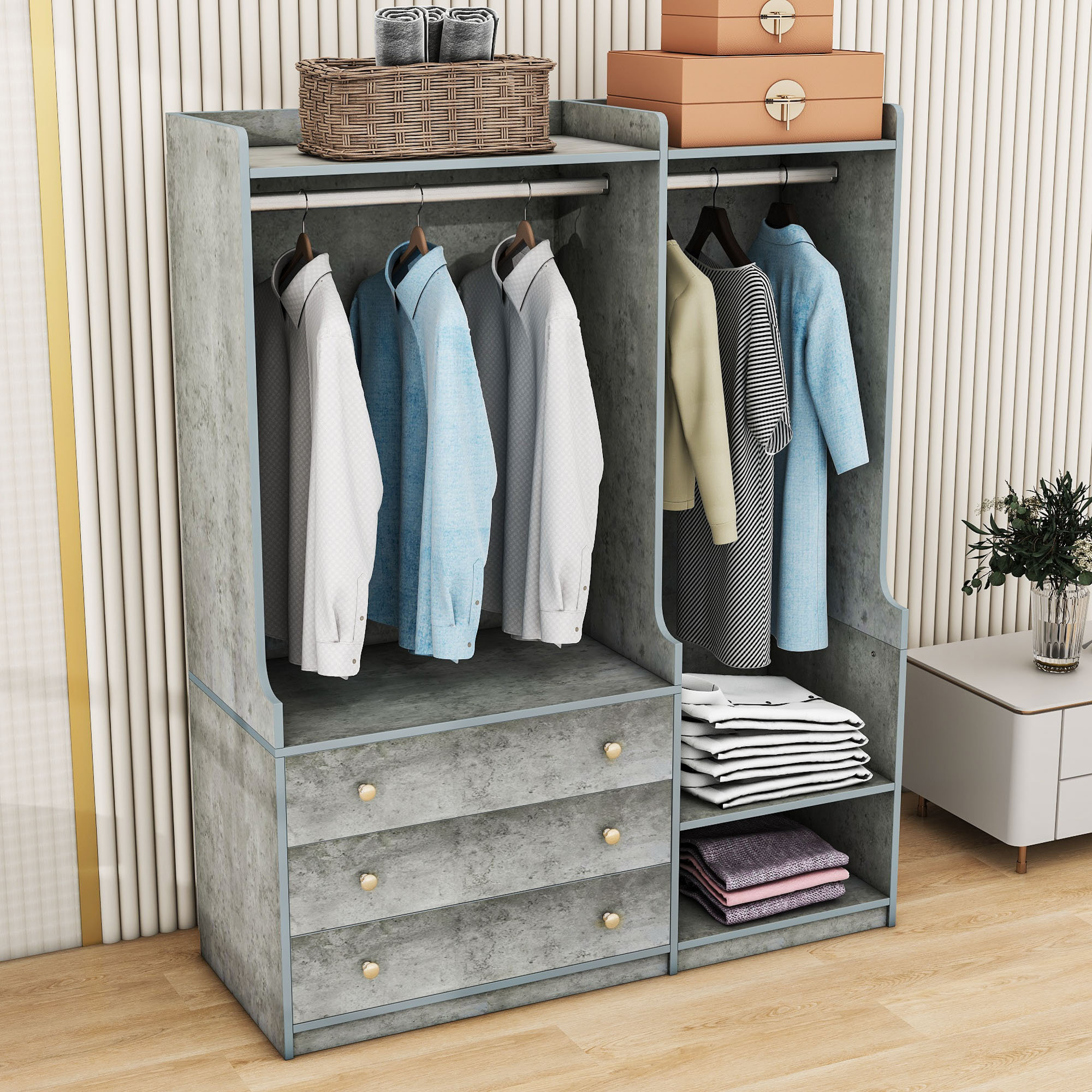 Wardrobe with drawers sale discount